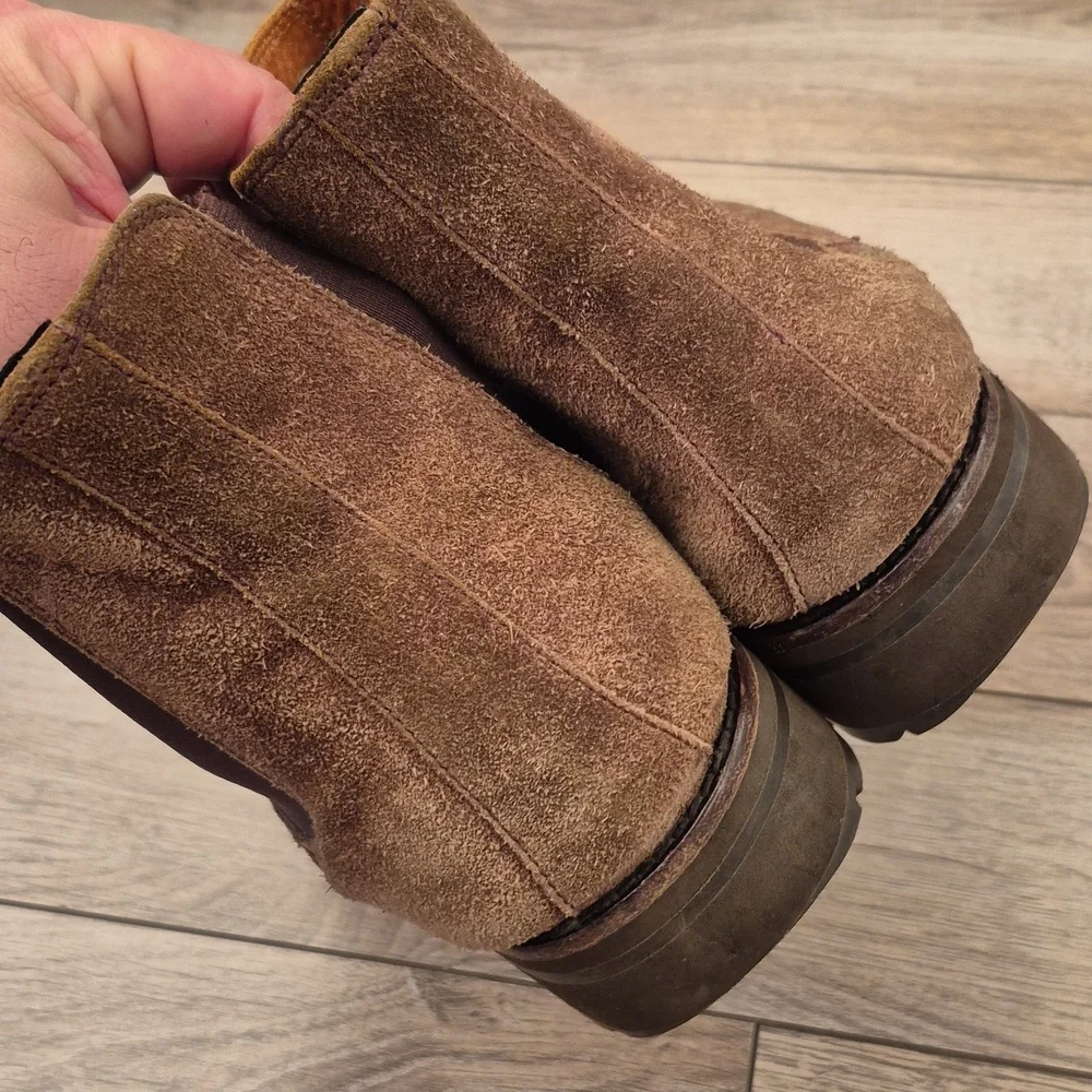 POLO RALPH LAUREN‎ Bryson Brown Suede Leather Sz 11.5 Mens Chelsea Slip On Boots
